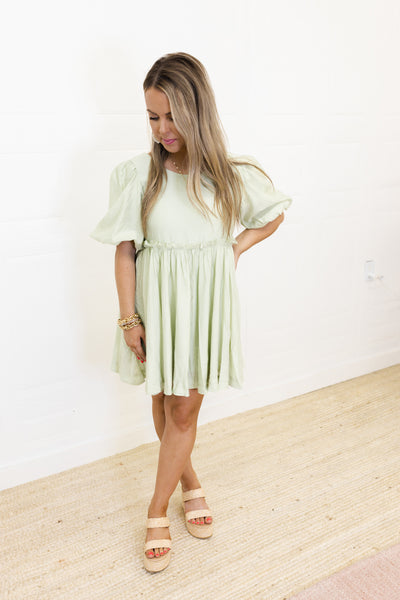 Golden Hour Sage Green Dress