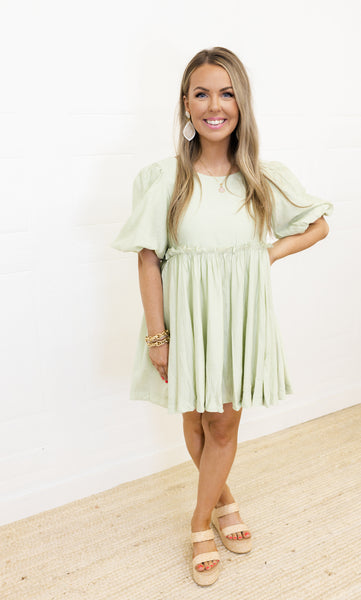 Golden Hour Sage Green Dress