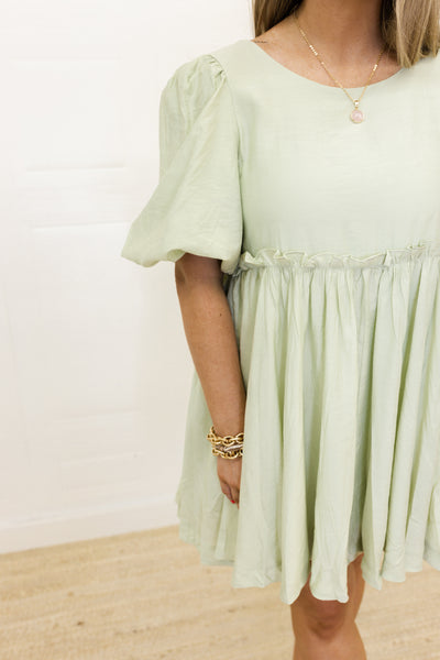 Golden Hour Sage Green Dress