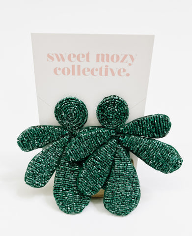 Green Palm Earrings