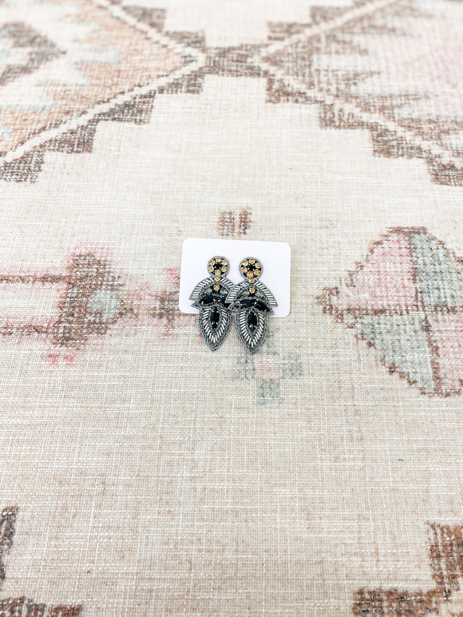 Black Beaded Earrings