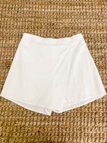 What Goes Around White Skort