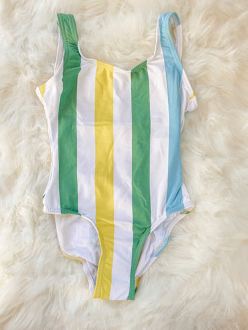 Striped Bow-Back Swimsuit