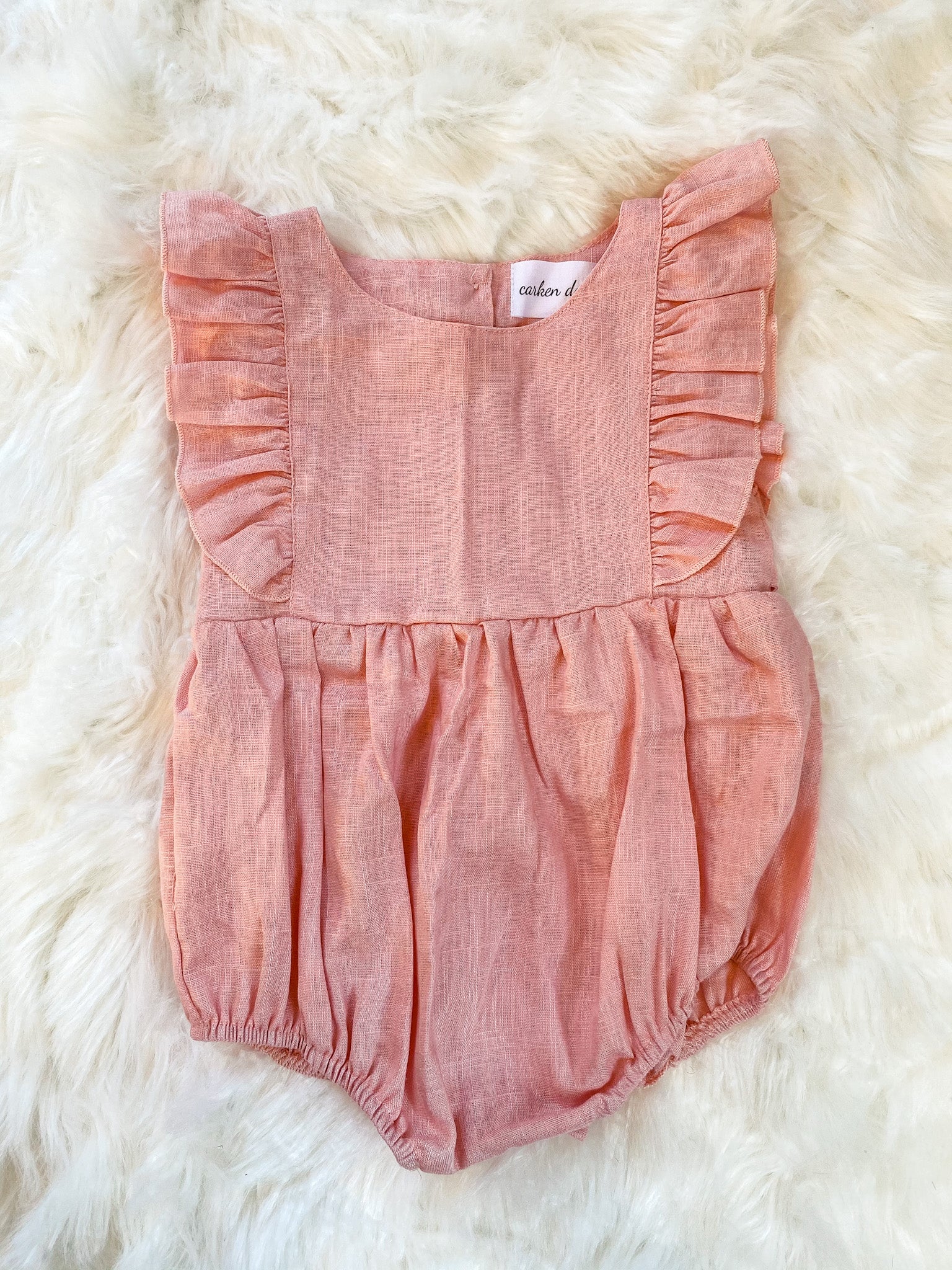 Pink Flutter Sleeve Romper