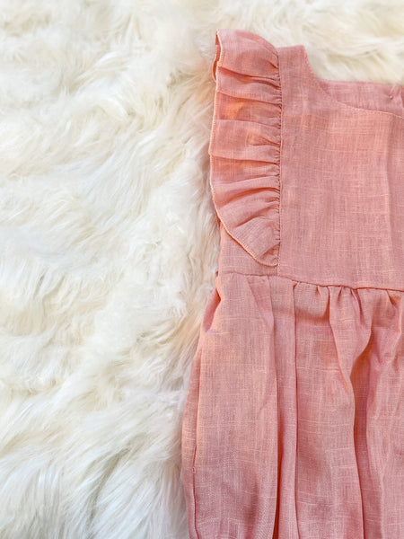 Pink Flutter Sleeve Romper