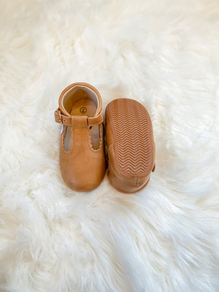 Scalloped Mary Jane Shoes - Desert Sand