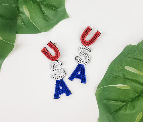 USA Beaded Earrings