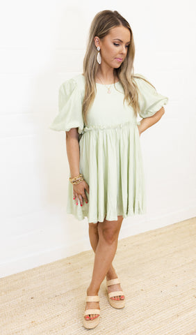 Golden Hour Sage Green Dress