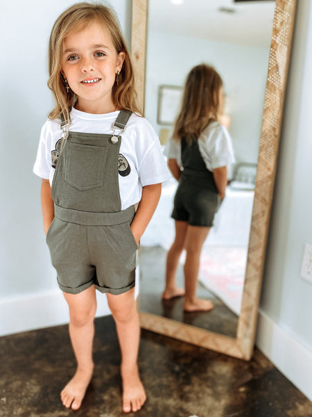 Olive Green Short Overalls