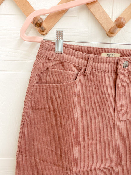 Mauve Corduroy Skirt